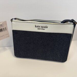 NEW Kate Spade New York Cameron Denim Colorblock Medium Top Zip Crossbody